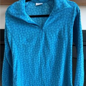 Columbia Blue Quarter-Zip Sweatshirt – Subtle Pattern | Size Small